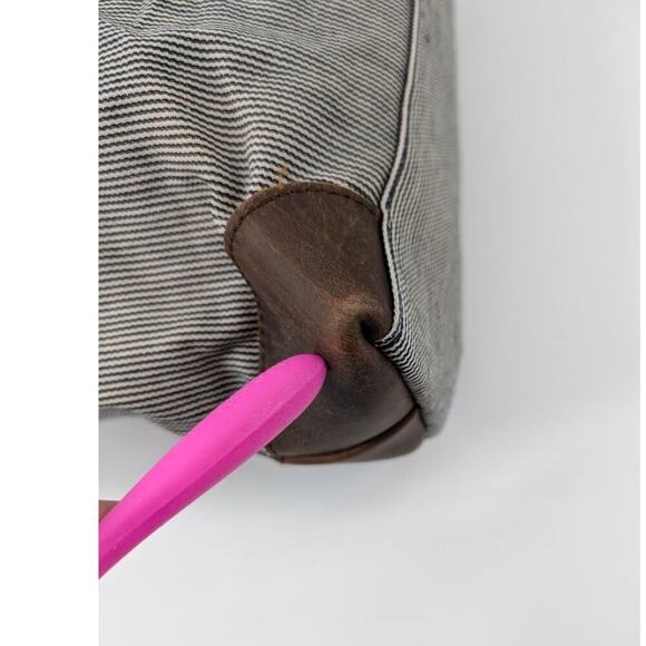 Jesslyn Blake Anthropologie Messenger Bag Canvas Leather Work Travel Boho Chic - Picture 15 of 16